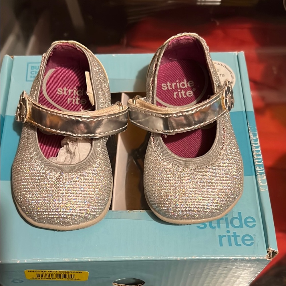Stride Rite Silver Dress Shoes with Mary Jane Style